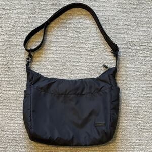 Pacsafe Black Nylon Anti-Theft Crossbody Bag